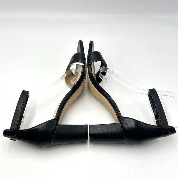 Nine West Womens 6.5 Pruce Black Leather Classic Block Heel Sandals Heels Shoes - Picture 8 of 15